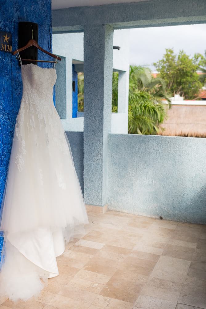 Photo of dress at Riviera Maya wedding