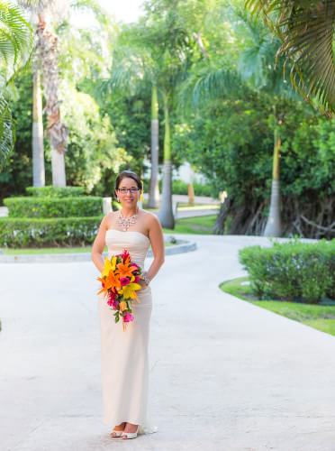 Beautiful Bride's portrait at her Destination Beach Wedding at Iberostar Lindo Mexico