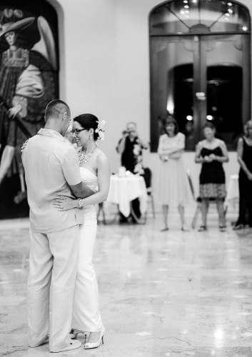 Couple dancing at their Destination Beach Wedding at Iberostar Lindo Mexico