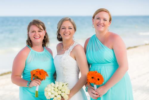 Bridesmaid at Ocean Coral and Turquesa beach wedding