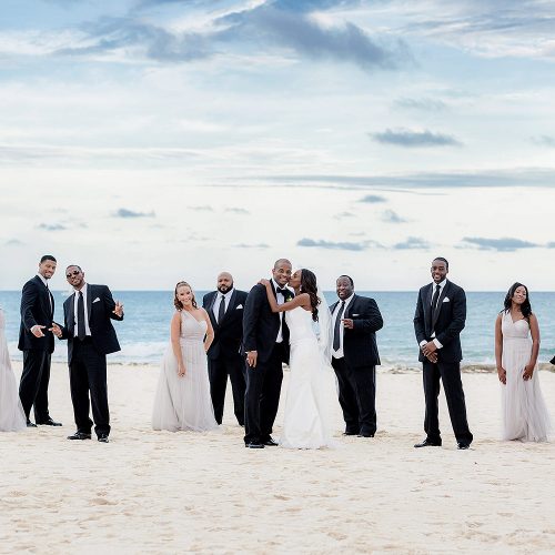 Bridal party on the beach at Iberostar Grand Hotel Paraiso