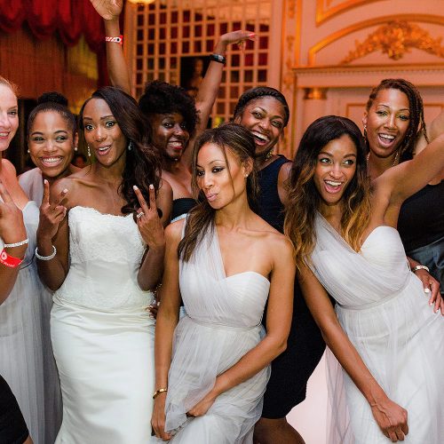 Bridesmaids having fun at Iberostar Grand Hotel Paraiso wedding reception