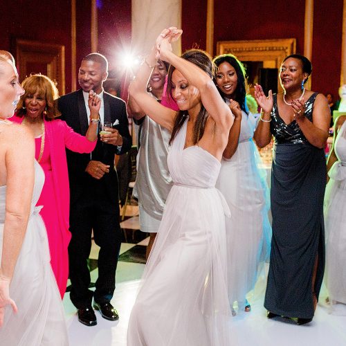 Guests and bridal party dancing at Iberostar Grand Hotel Paraiso wedding