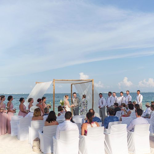 Beach wedding ceremony location at Excellence Playa Mujeres
