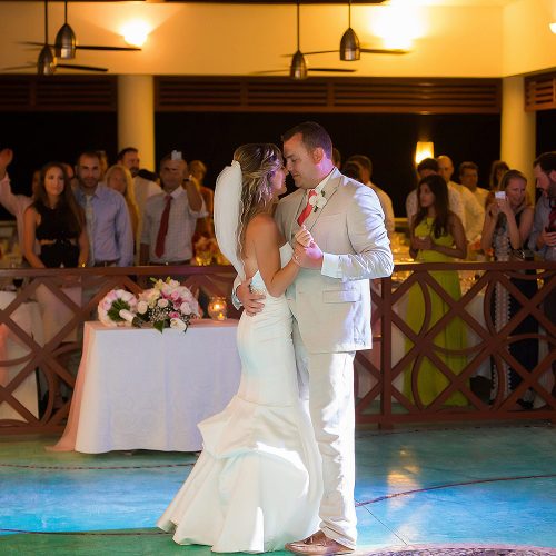 Bride and groom's first dance at NOW Jade Riviera Cancun
