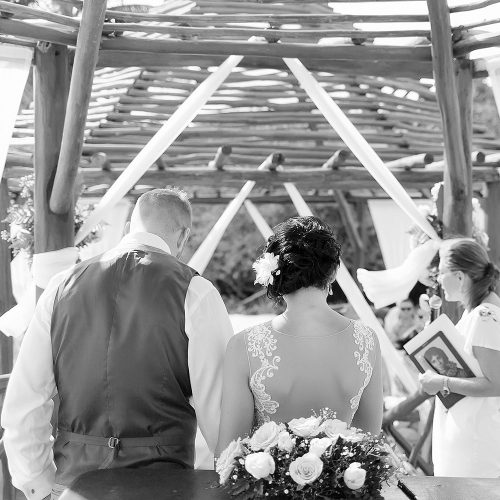 Black and white wedding photography at wedding in Playa del Carmen Riviera Maya