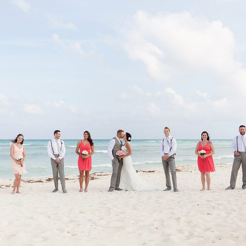 Bridal party photography at Playa del Carmen Riviera Maya wedding
