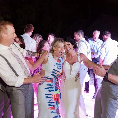 Guests dancing at wedding reception