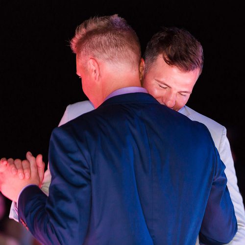 Grooms first dance at gay wedding