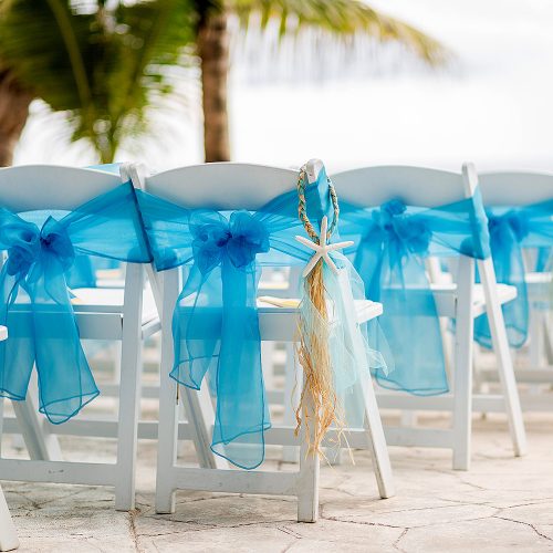 Wedding ceremony set up at El Dorado Seaside Suites
