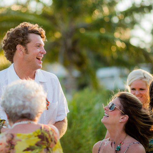 Guests laughing at Tulum wedding