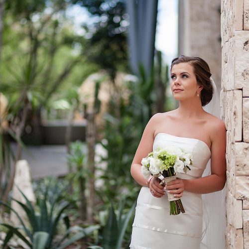 Bride's portrait at Azul Fives Hotel, Riviera Maya