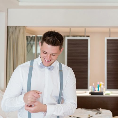 Groom preparing for wedding | Dean Sanderson Weddings