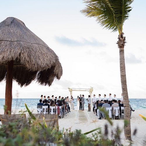 Beach wedding ceremony at Finest Playa Mujeres Resort, Cancun
