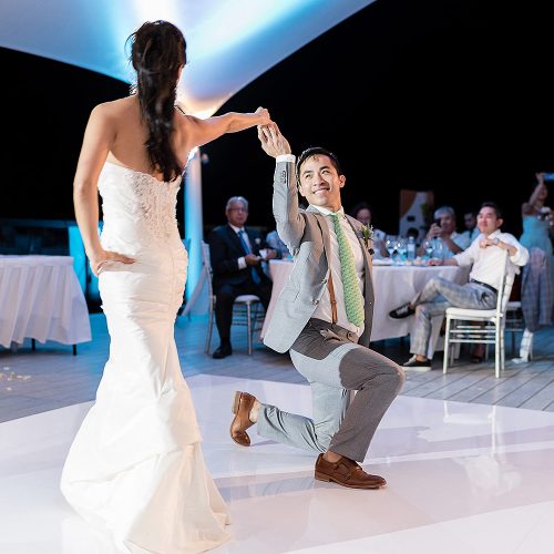 Bride and grooms first dance at Finest Playa Mujeres Resort