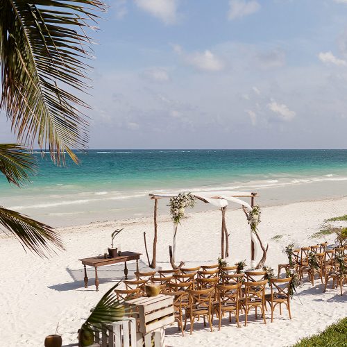 Weddig ceremony set up at el Paraiso Tulum