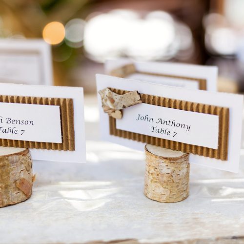 Escort cards at wedding in Tulum
