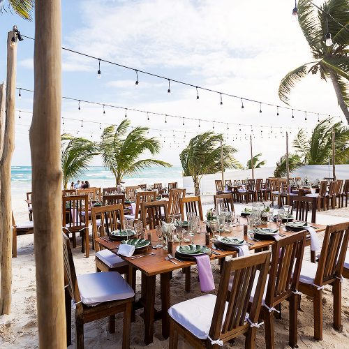 Reception location at wedding in Tulum