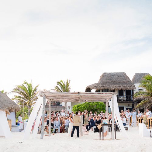 Beach wedding ceremony in the Riviera Maya