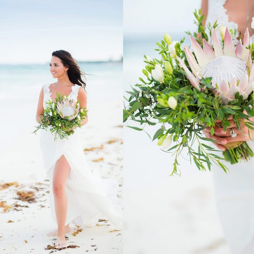 Bridal portraits on beach after wedding