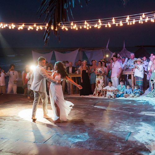 Bride and groom first dance at Riviera Maya wedding