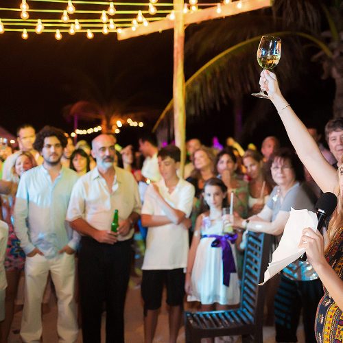 Toast at wedding in Riviera Maya