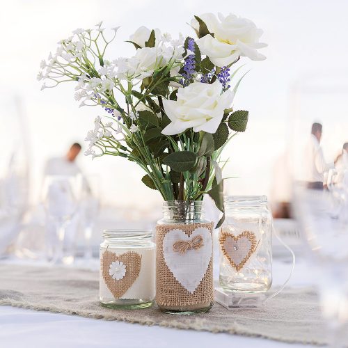 Close up of wedding reception at Royalton Riviera Cancun sky deck