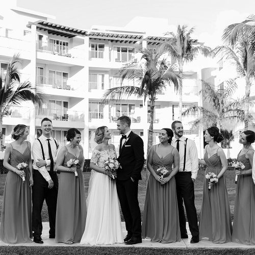 Bridal party at NOW Jade Cancun wedding