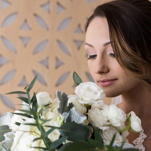 Portrait of bride at Azul Fives Riviera Maya room