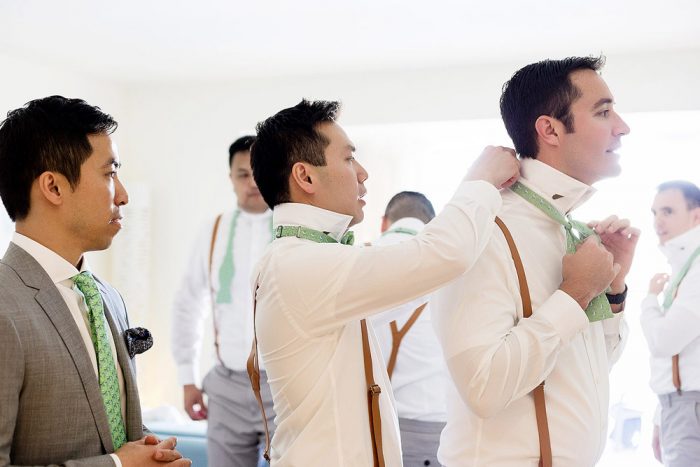 Groomsmen getting ready for wedding a Finest Resort in Playa Mujeres Cancun