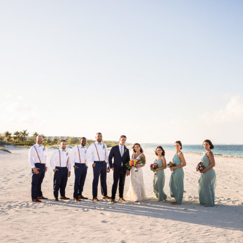 Bridal party on beach at Finest Playa Mujeres