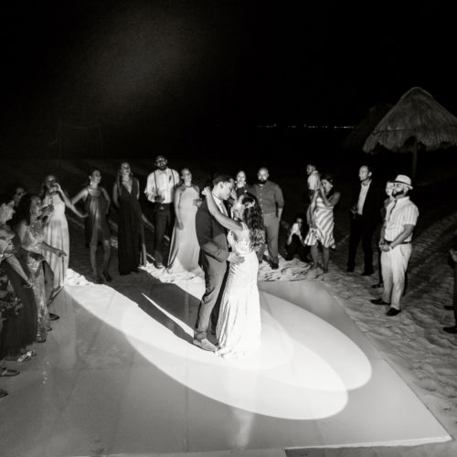 Bride and Grooms first dance at Finest Playa Mujeres