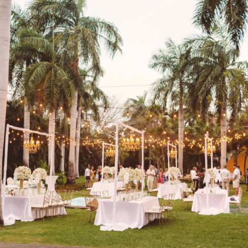 Beautiful wedding reception set up at iberostar paraiso beach resort